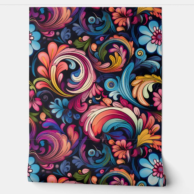 Floral Funkadelic Botanical Tapete (Abrollen)