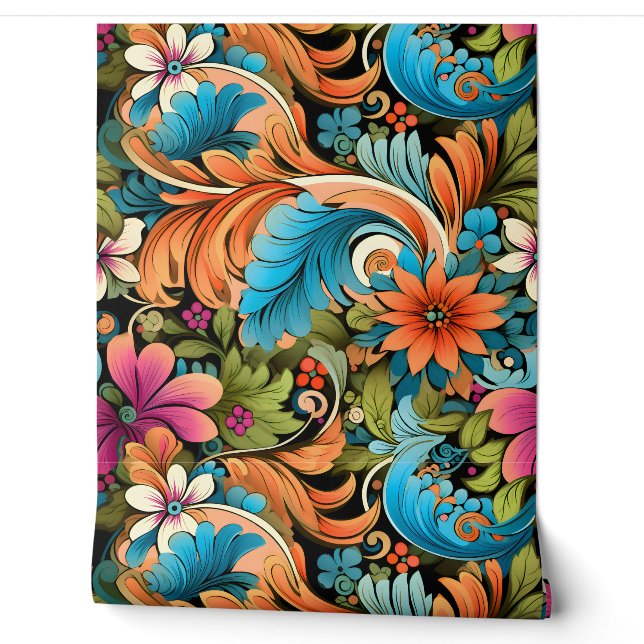 Floral Funkadelic Botanical Tapete (Abrollen)