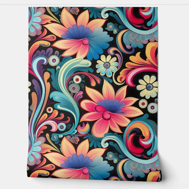 Floral Funkadelic Botanical Tapete (Abrollen)