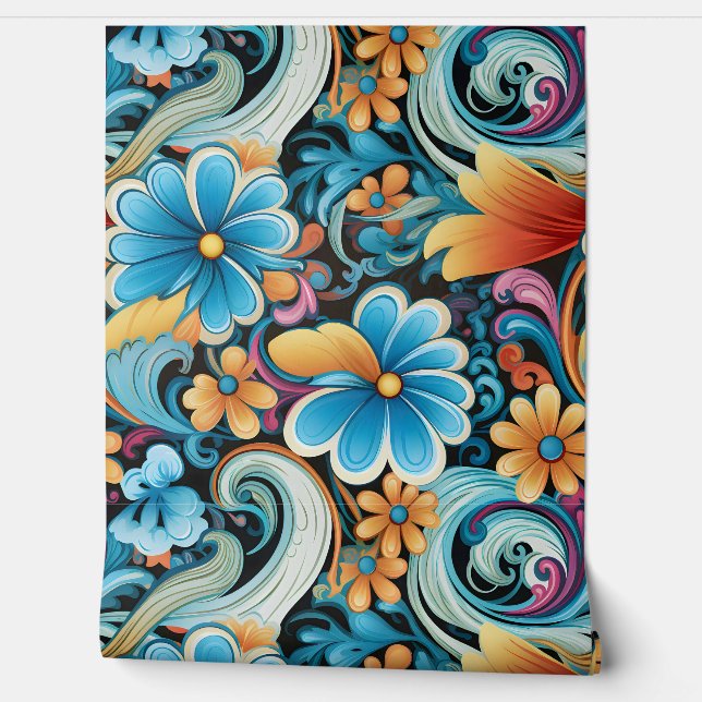 Floral Funkadelic Botanical Tapete (Abrollen)