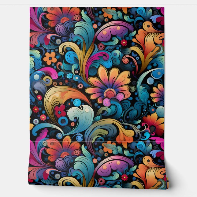 Floral Funkadelic Botanical Tapete (Abrollen)