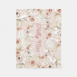 Floral Garden Baby Girl Boho Personalisiert Fleecedecke