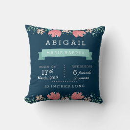 Floral Garden Baby Stats Baby Coussin