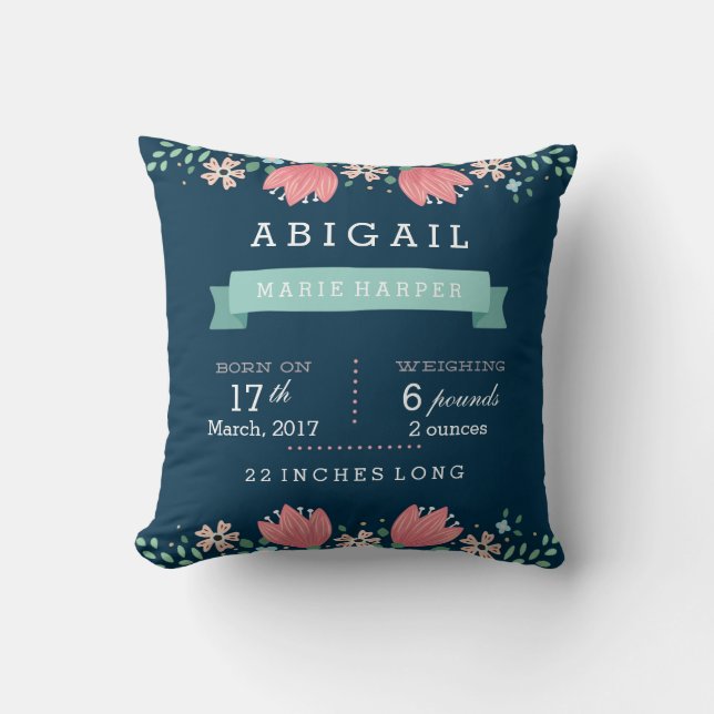 Floral Garden Baby Stats Baby Kissen (Vorderseite)