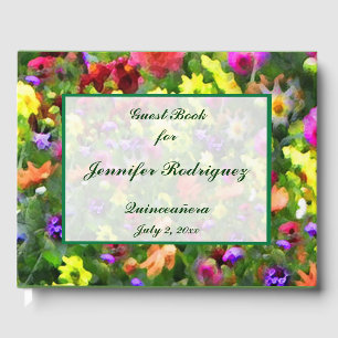 Floral Garden Blume Quinceañera Gästebuch