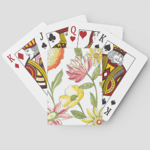 Floral Garden Design with White Background Spielkarten