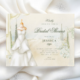 Floral garden dress bridal shower einladung