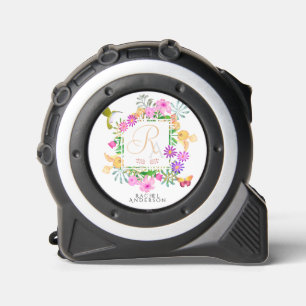 Floral Garden Monogram White Maßband
