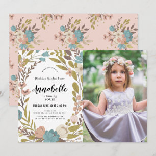 Floral Garden Party Invitation d'anniversaire phot
