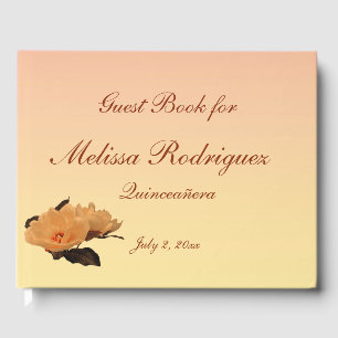 Floral Garden Peony Blume Quinceanera Gästebuch