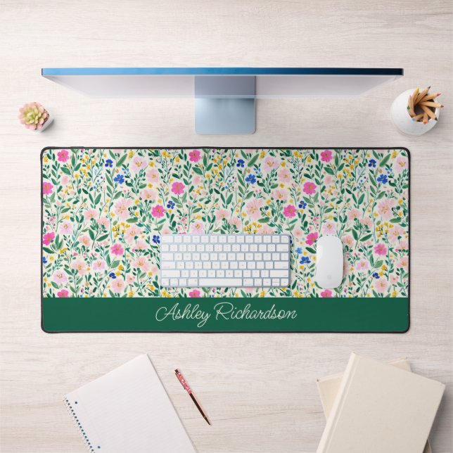 Floral Garden Personalized Desk Mat Schreibtischunterlage (Büro 1)