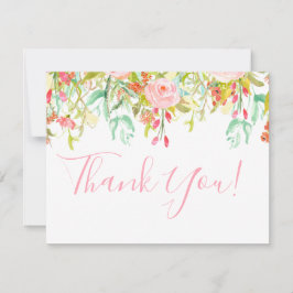 Floral Garden Rose Merci Carte de note