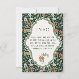 Floral Garden Wedding Info QR Code Umschließungska Einladung