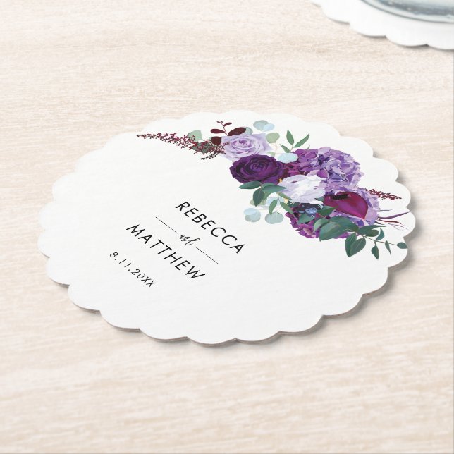 Floral-Gastgeschenk Hochzeit für Aquarellschrift Untersetzer (angewinkelt)