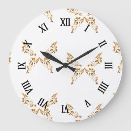 Floral geblüht Schmetterlinge Große Wanduhr