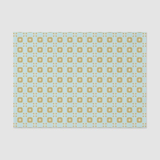 Floral Geo Light Aqua und Gold Tissue Paper Seidenpapier