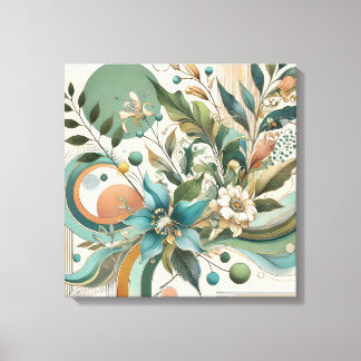 Floral Geometrische Harmonie Leinwanddruck