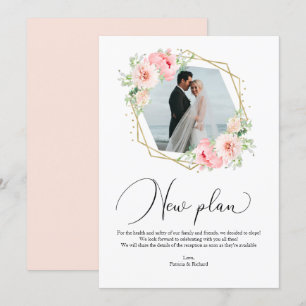 Floral geometrische neue Planung Elopement-Rezepti Einladung