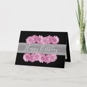 Floral Gerbera Daisies Blume Pink Girl Birthday Karte