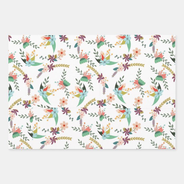 floral geschenkpapier set (Vorderseite)