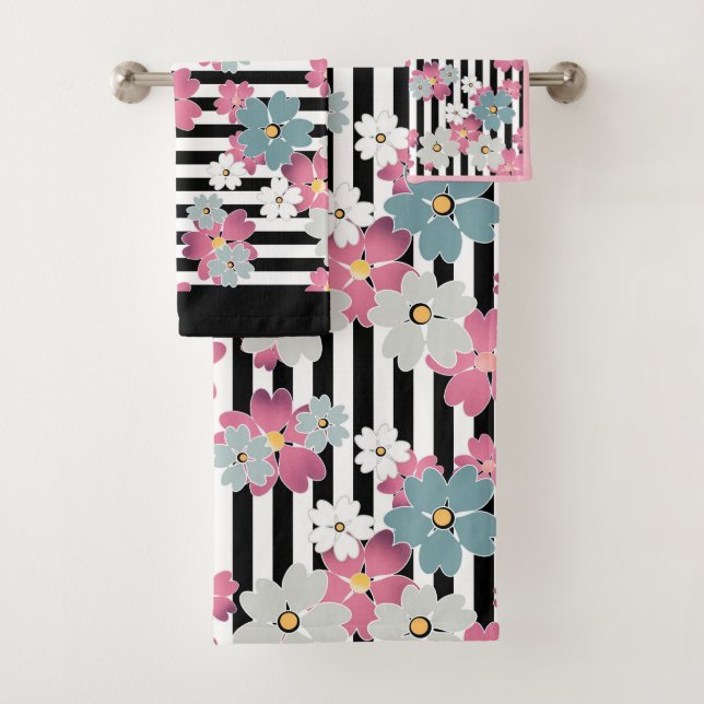 floral, gestreift badhandtuch set (Insitu)
