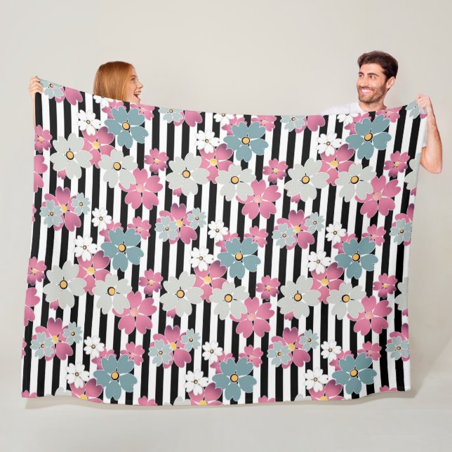 floral, gestreift fleecedecke (Beispiel)