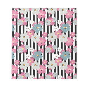 floral, gestreift notizblock