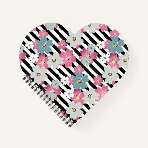 floral, gestreift notizbuch