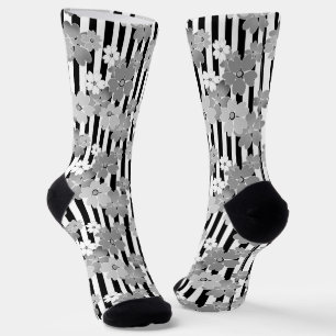 floral, gestreift socken