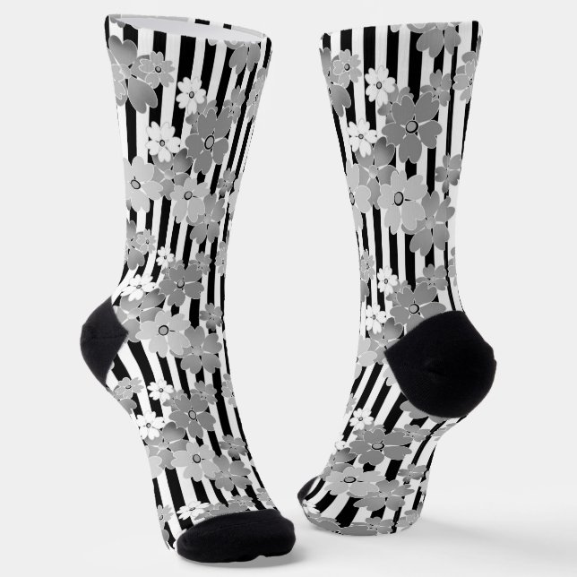 floral, gestreift socken (Gewinkelt)
