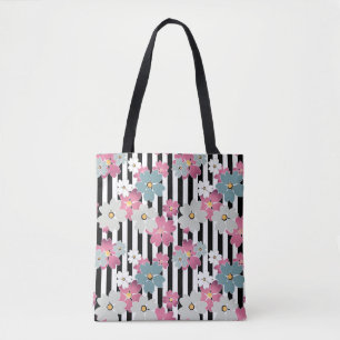 floral, gestreift tasche