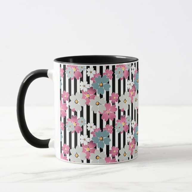 floral, gestreift tasse (Links)