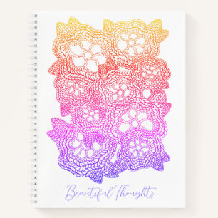 FLORAL GESTRICKTES 8,5x11 Spiralnotizbuch + Text  Notizbuch