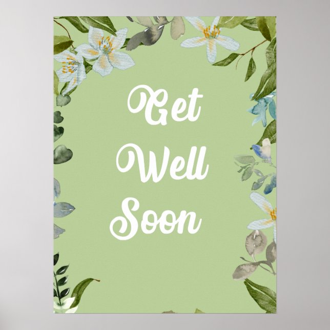 Floral Get Well bald Greetings Poster (Vorne)