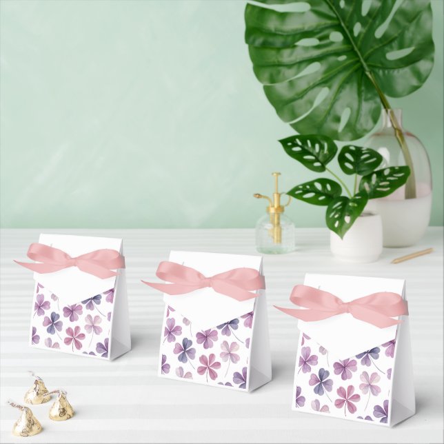 "Floral Gevor Box - Rosa und Lila Kleeblatt Design Geschenkschachtel (Zahlreiche)