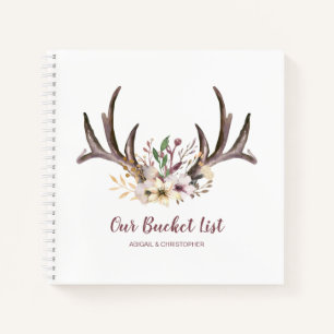 Floral Geweih Unser Bucket List Erinnerungsjournal Notizbuch