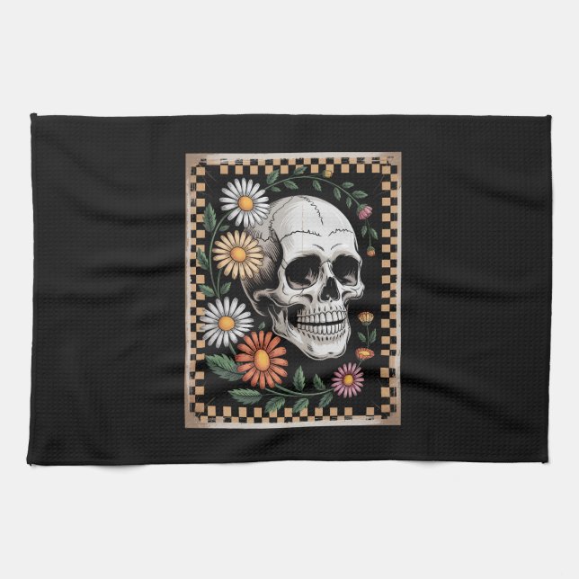 Floral Ghost Fall Boho Halloween 2 Geschirrtuch (Horizontal)