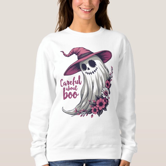 Floral Ghost Halloween Sweatshirt (Vorderseite)