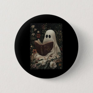 Floral Ghost Reading Buch Halloween Kostüm Gothic Button