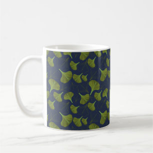 Floral Gingko Leaf blaues Muster Kaffeetasse