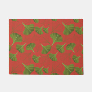 Floral Gingko Leaf Coral Muster Fußmatte