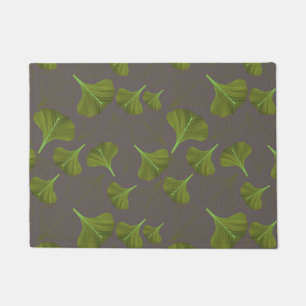 Floral Gingko Leaf Gray Muster Fußmatte