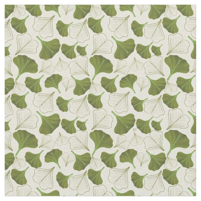 Floral Gingko Leaf Muster Stoff (Nahaufnahme)