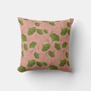 Floral Gingko Leaf Pink Muster Kissen
