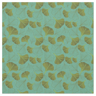 Floral Gingko Leaf Türkismuster Stoff