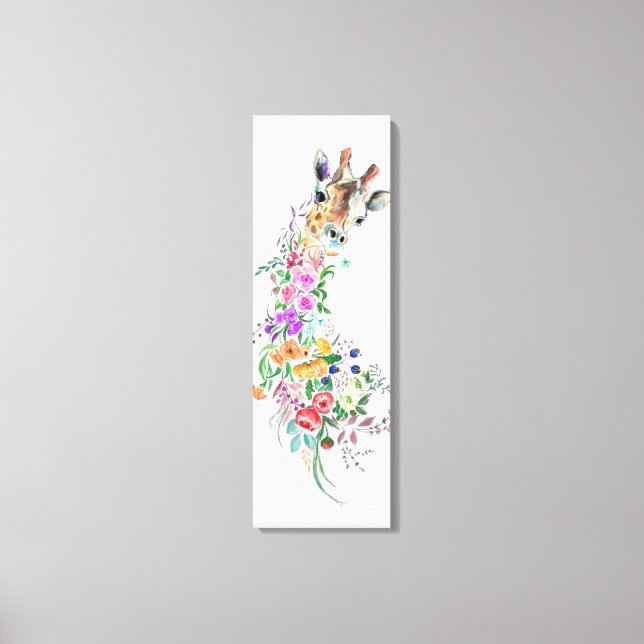 Floral Giraffe Canvas Print Leinwanddruck (Vorderseite)