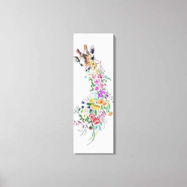 Floral Giraffe Canvas Print Leinwanddruck (Vorderseite)