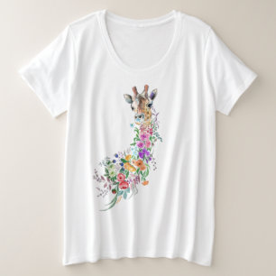 Floral Giraffe T - Shirt