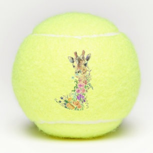 Floral Giraffe Tennis Balls Tennisbälle
