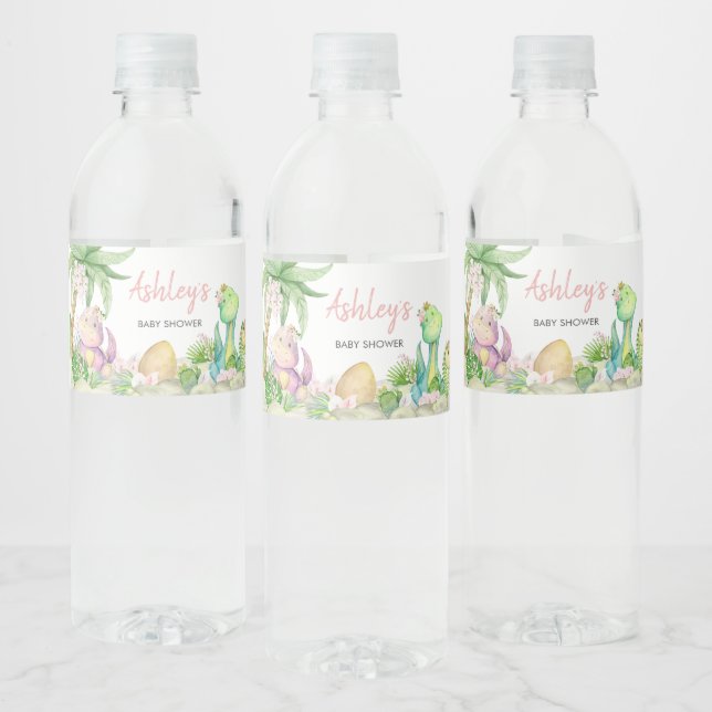 Floral Girl Dinosaur Babydusche (Flaschen)